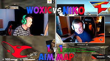 FaZe NIKO VS WOXIC! 1v1 AIM MAP! EPIC BATTLE!