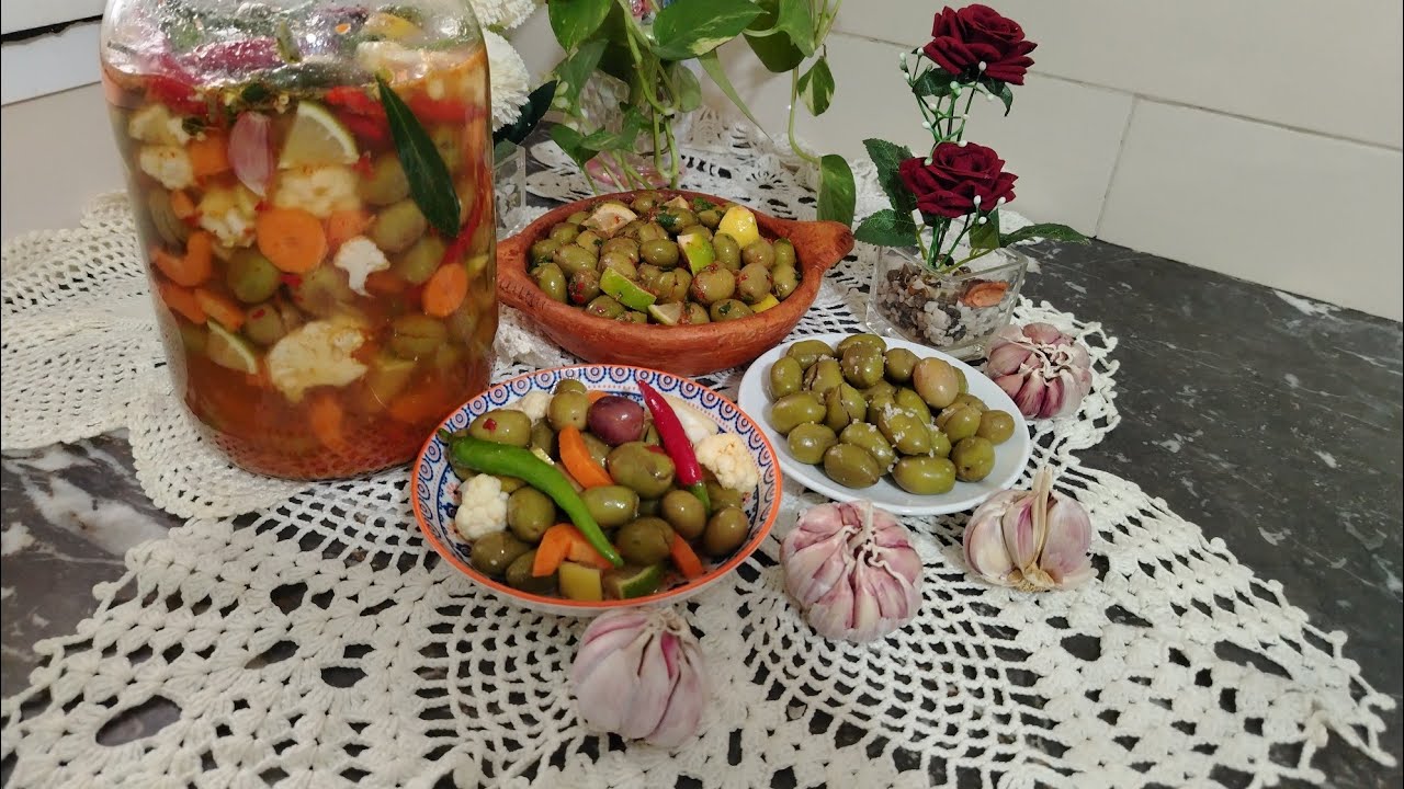 زيتون  مس لا لة  مشرمل ب ثلاثة طرق يبقى حتى لعام لذيذ جدا 👍