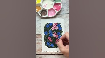 #shorts | Vẽ hoa lưu ly đơn giản màu gouache - Forget Me Not Gouache Painting