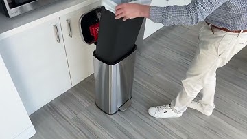 iTouchless SoftStep 8 Gallon Rectangular Kitchen Trash Can with AbsorbX Odor Filter