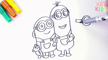 How To Draw and Coloring Mininons | Despicable me 3 | Minions Coloring 11 -1 | KIDEO TV