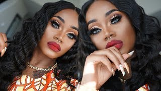 GRWM Prom 2018 Edition | DRAMATIC Bronze Makeup with WAVY hair | Special occasion | Ali grace