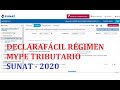 Declaración mensual MYPE TRIBUTARIO 2020 Sunat| Declarafácil