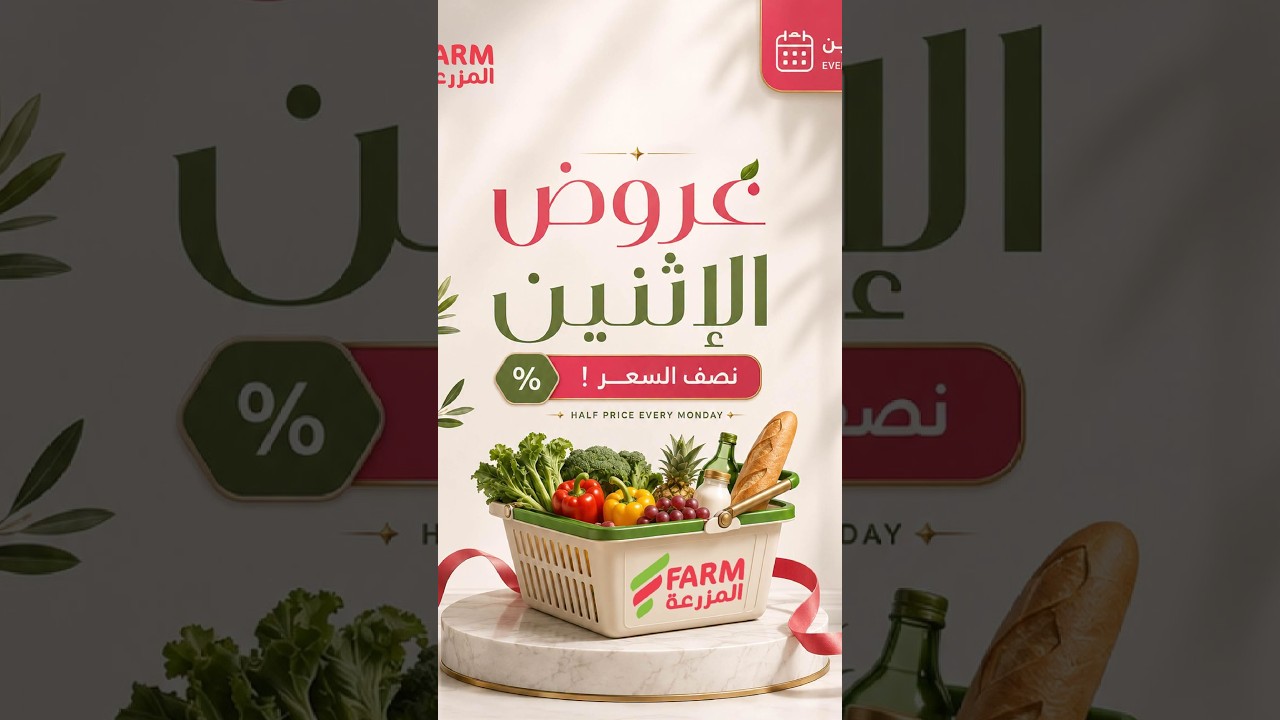 عروض أسواق المزرعة السعودية الاثنين 12 أكتوبر 2026 بنصف السعر
