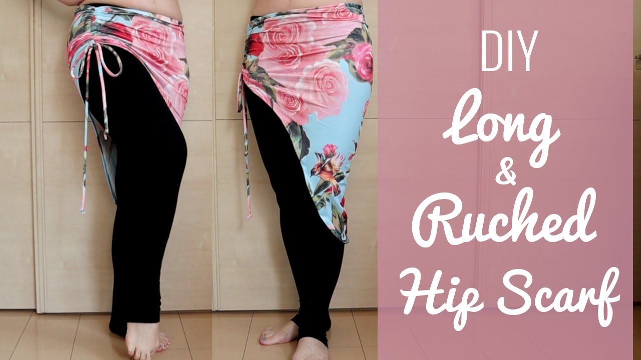 DIY Long Ruched Hip Scarf for Belly Dance - SPARKLY BELLY