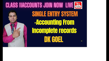 Single Entry System | INCOMPLETE RECORDS | by CA/CMA Santosh Kumar