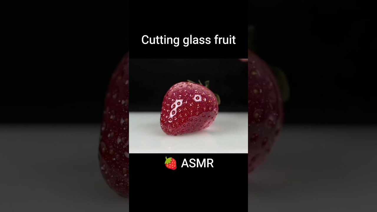 Cutting Glass fruits Strawberry 🍓 ASMR 