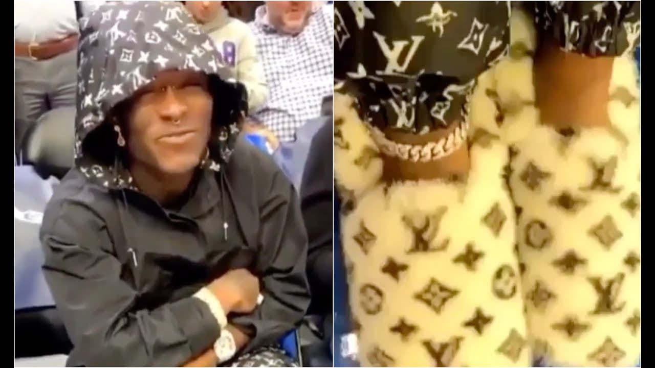 Lil Uzi Vert Rocking Louis Vuitton Fur Slides At 76rs Game YouTube