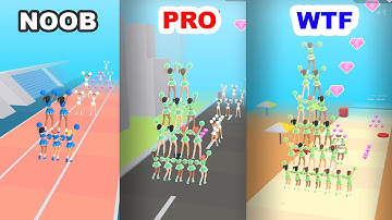 NOOB vs PRO vs HACKER vs GOD in Cheerleader Run 3D - Perfect LEVEL in Cheerleader Run 3D