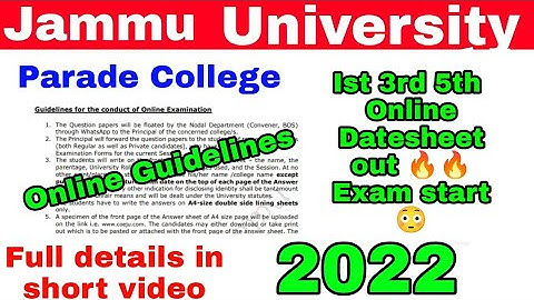 Good News Parade College 😌 Ist 3rd 5th sem ...Exam online start