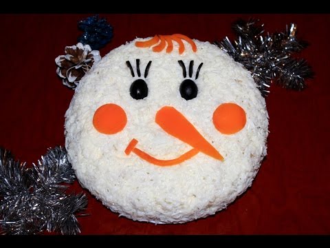 Видео рецепт Салат "Снеговик"