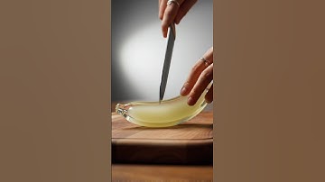 🔪🍌 Glass Banana Slicing ASMR | Hyper-Realistic AI Cutting Video | No Music No Talk 🎥