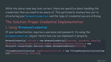 Connecting to TFS with Username and Password Using C#