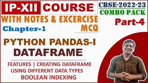 Dataframe Class 12 IP | Data Handling using Pandas and Visualization | Class 12 IP Chapter 1 prt-4