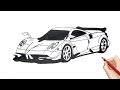 How To Draw a Pagani Huayra | Drawing a Pagani Huayra step by step