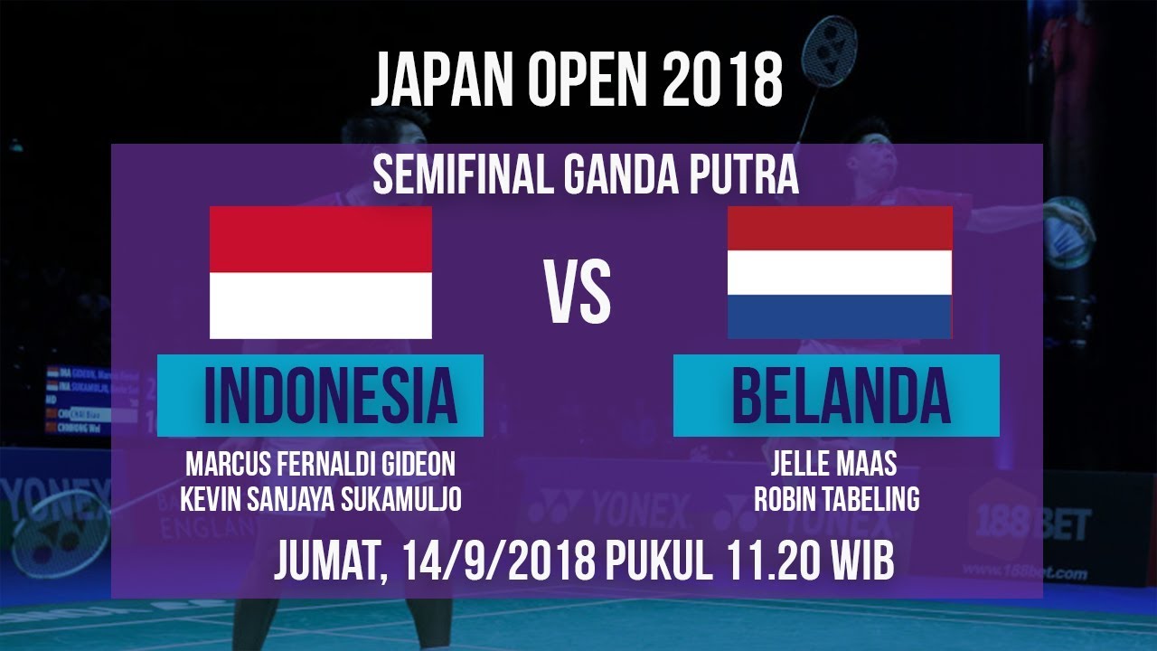 Jadwal Live Semifinal Ganda Putra, Marcus/Kevin Sanjaya Vs Belanda di Japan Open 2018