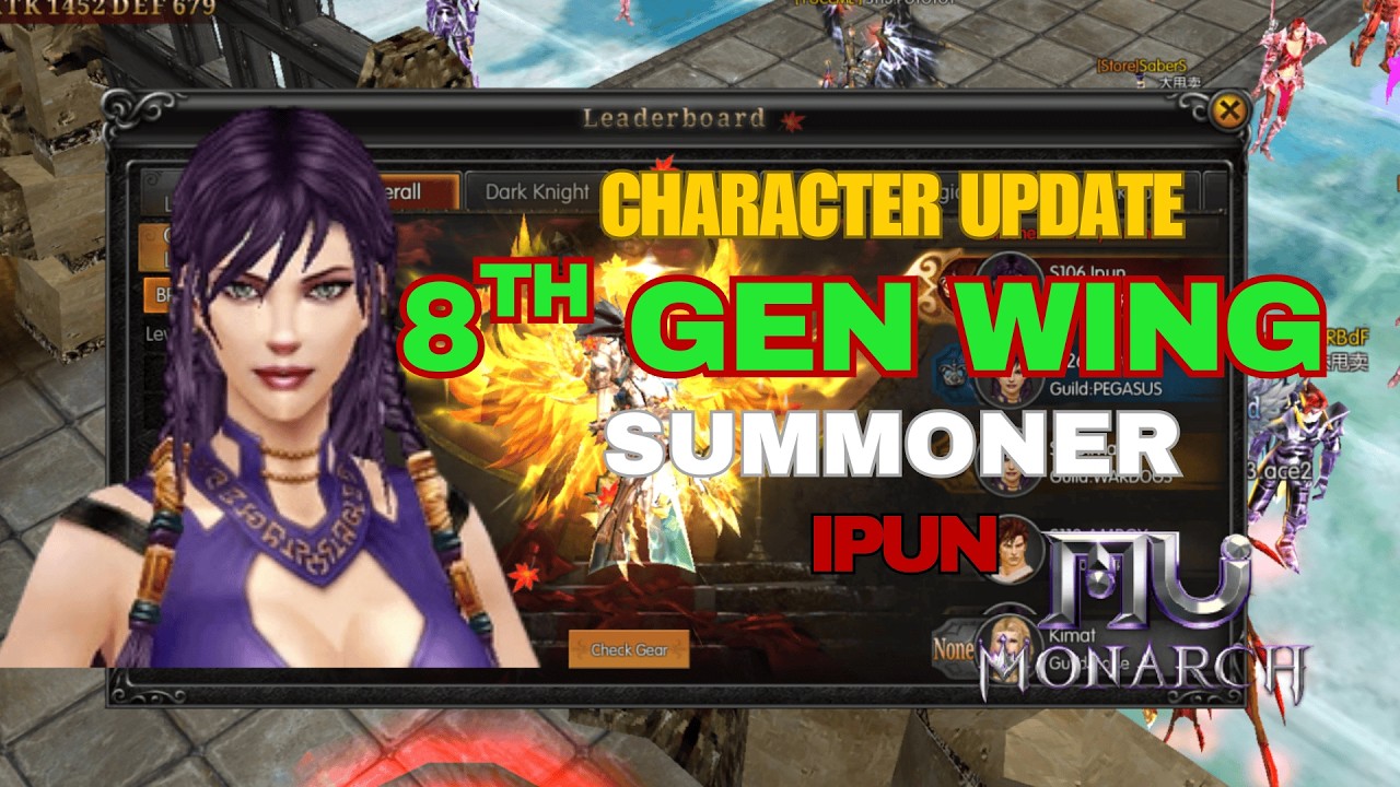 MU MONARCH SEA - 8TH Gen Wing - IPUN - Lv 900+ Summoner #mumonarchsea #mu #mmorpg