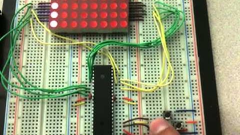 Shifting an illuminated column of an LED matrix
