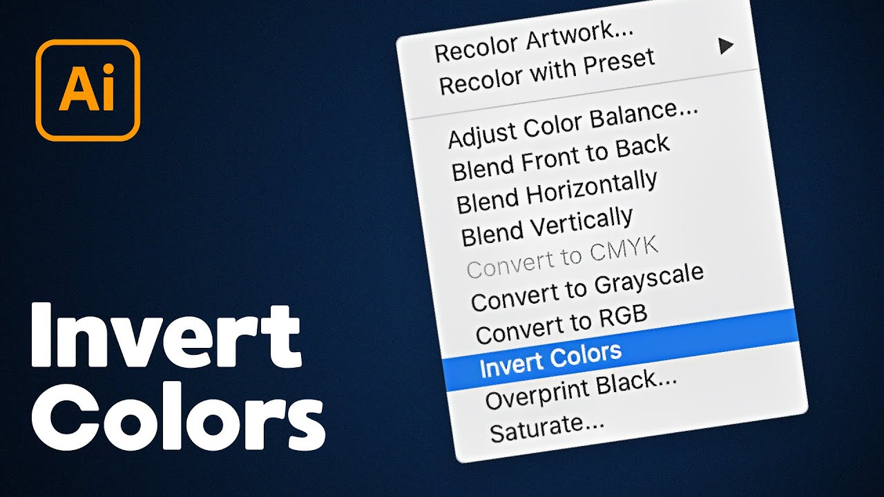 How to Invert Color in Adobe Illustrator (Vectors & Images)