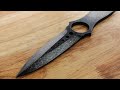 Making Nebula Damascus Skeleton knife from bearing steel ball