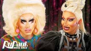 The Pit Stop S16 E10  Trixie Mattel & Angeria Paris VanMicheals Fan Out! | RuPaul’s Drag Race S16