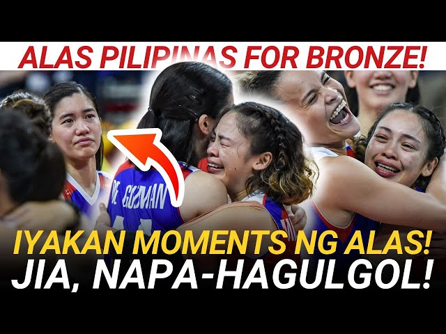 IYAKAN moments ng ALAS PILIPINAS after WINNING against AUSTRALIA! JIA DE GUZMAN, NAPA-HAGULGOL! class=