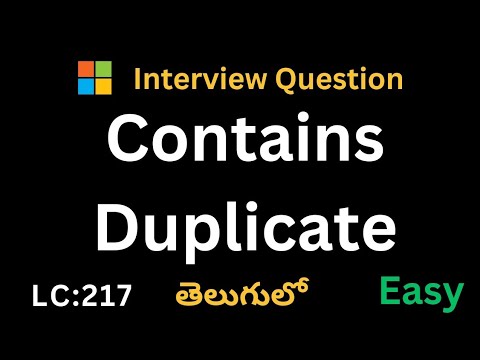 Contains Duplicate-Python(Telugu)-Leetcode217 - YouTube
