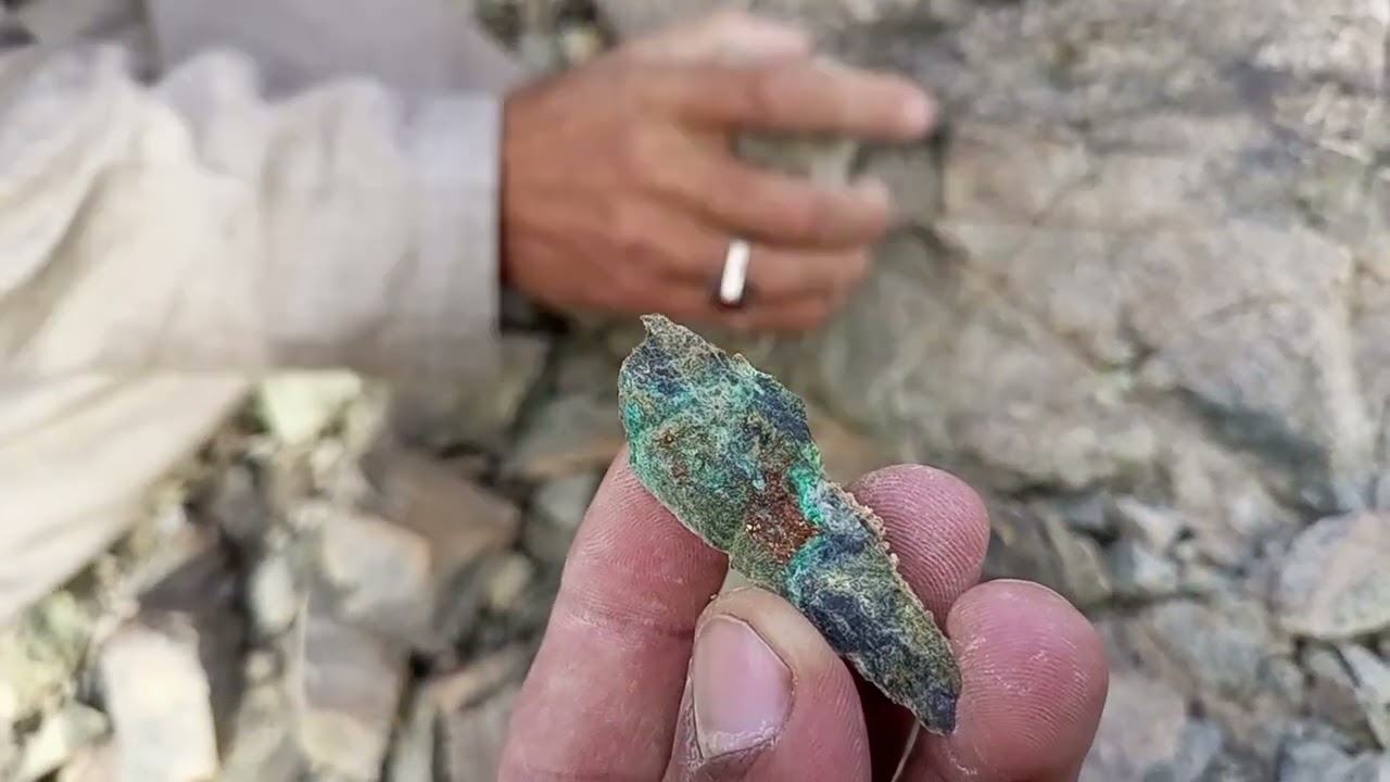 Minerals And Mining.Copper oxide high grade deposit. matalic minerals mining area between mountain.