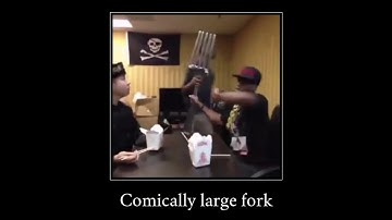 Comically large fork