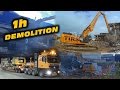 CATERPILLAR 349E LONGFRONT BAGGER REISST KAUFHAUS AB / SCHWERTRANSPORT BAUSTELLE DOKU