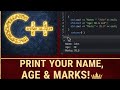 Print name,age and marks🌟🎊||#coding #programmingloop #cplusplus #python#learnprogramming #youtube