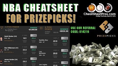 NEW!!  PRIZE PICKS Tab on the NBA CheatSheet!