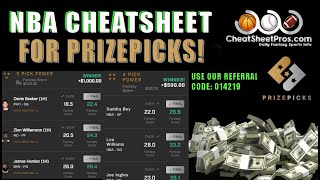 NEW!!  PRIZE PICKS Tab on the NBA CheatSheet!