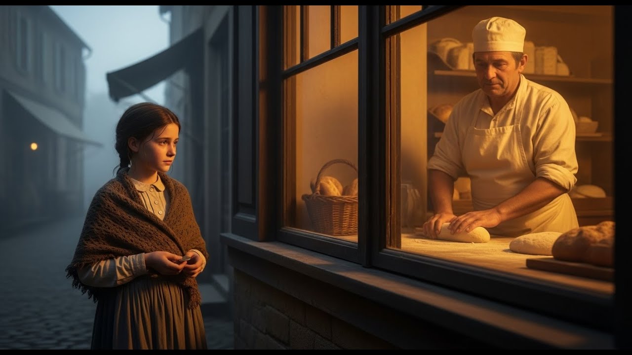 L’orpheline attendait devant la boulangerie — sans savoir que le propriétaire était son père perdu.
