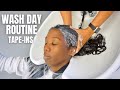 Wash Day For TAPE IN Hair Extensions! | Salon Experience