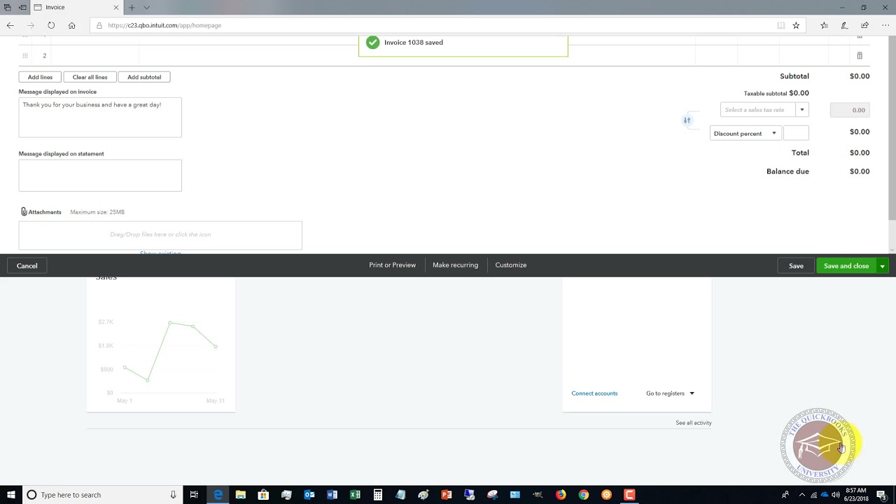 Quickbooks University Tutorial #1