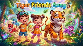 🐯🌈 Tiger Friends Song 🎶 | Fun Tiger Nursery Rhyme for Kids | Sing Along &amp; Learn