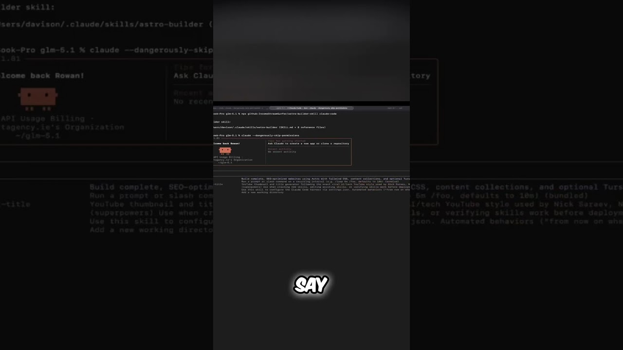 Testing Astro Builder Skill with GLM 5.1! #shorts