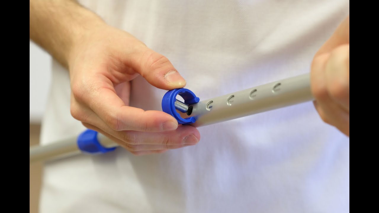 Höheneinstellung der Unterarmgehstützen - YouTube