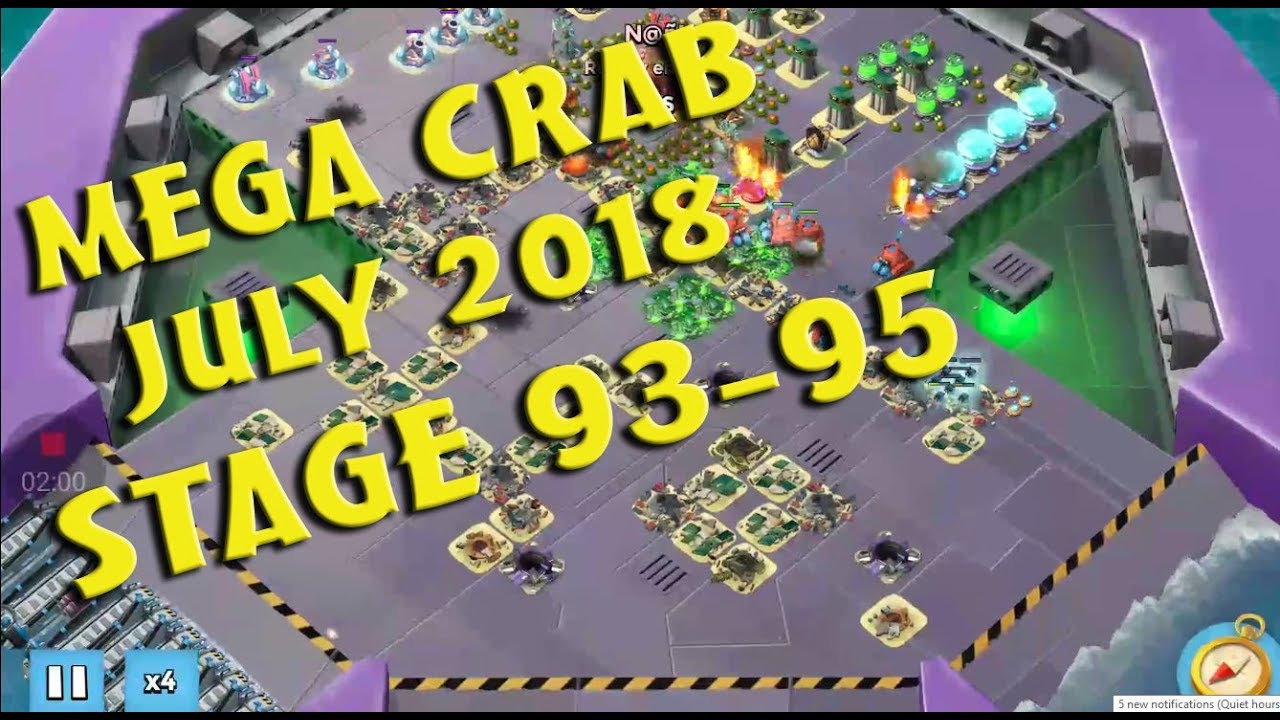 boom beach, mega crab, stage 93-95 [July 2018]