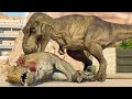 Trex 1993 vs large and medium carnivores and herbivores arena battle   jurassic world evolution 2