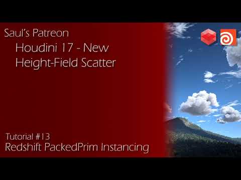 Patreon Course Preview - #13 - Houdini 17 New Height-field Scatter - Redshift Packedprim Instancing