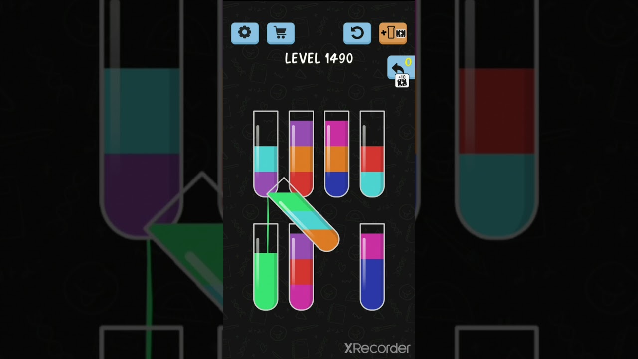 solve and solution water color sort game level 1490