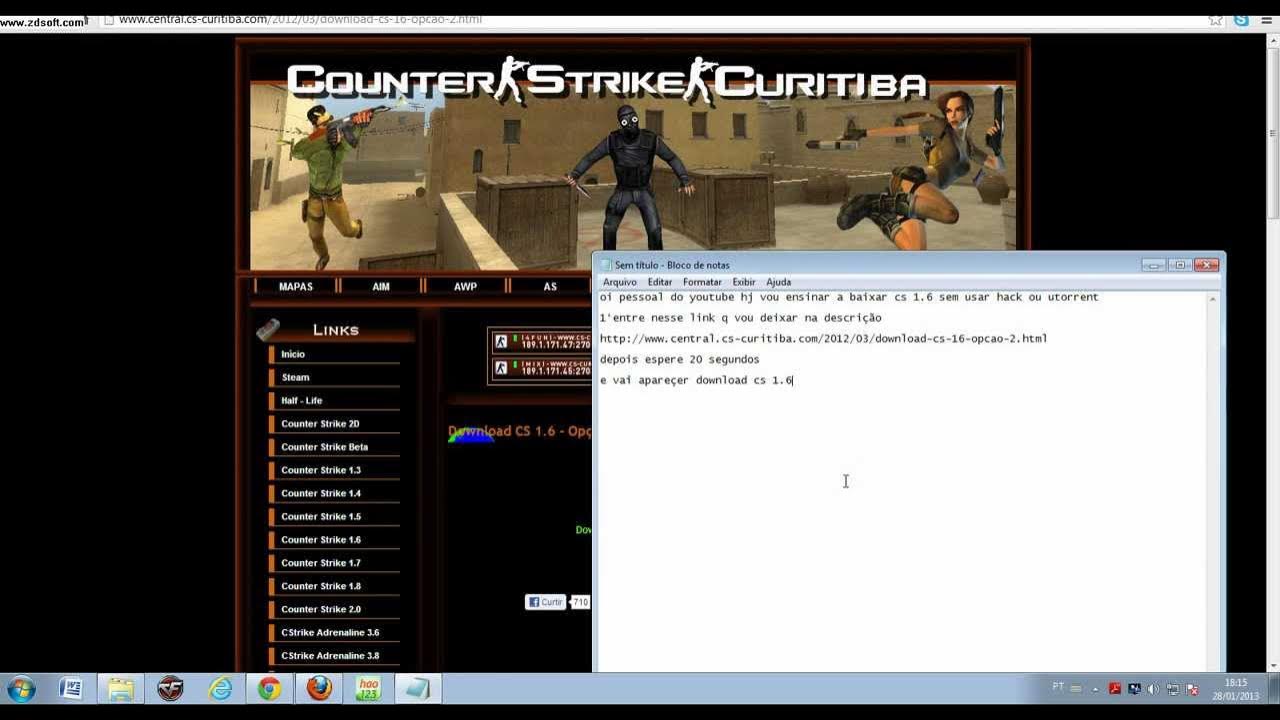 Como baixar cs 1 6 gratis youtube