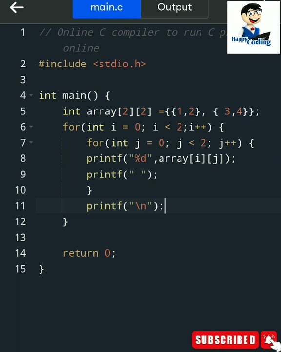 Printing two dimensional array into matrix format in tamil happycoding