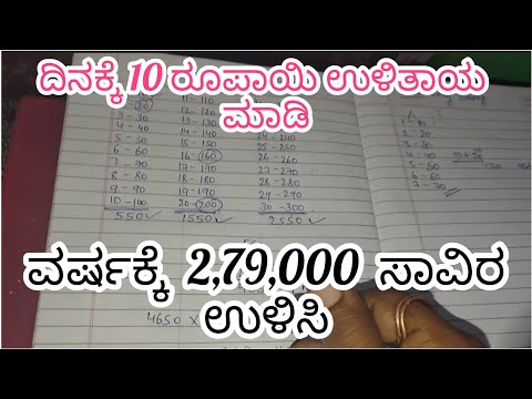 10 ರೂಪಾಯಿ ಉಳಿತಾಯ ಮಾಡಿದ್ರೆ ವರ್ಷಕ್ಕೆ ಲಕ್ಷ ರೂಪಾಯಿ ಉಳಿತಾಯ ಮಾಡಬಹುದು!! Money 💰 saving challenge 