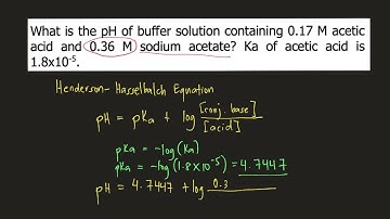 What is the pH of buffer solution containing 0.17 M acetic acid and 0.36 M sodium acetate?