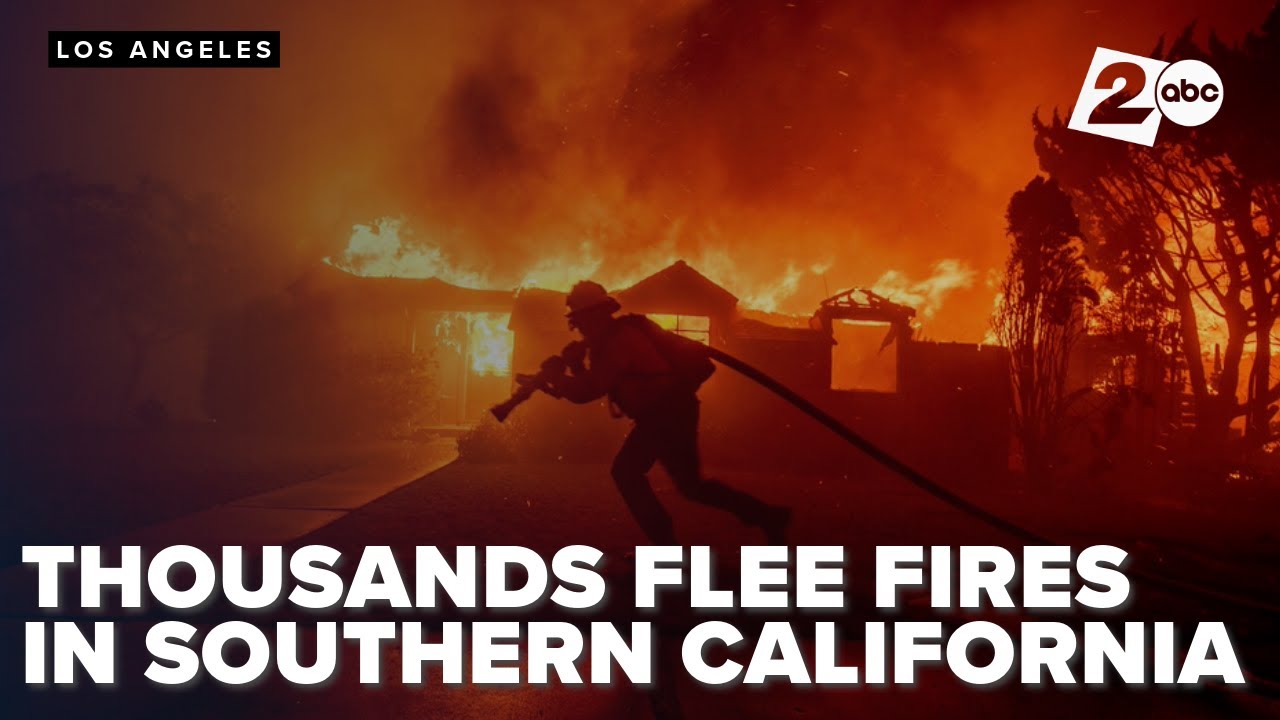 Thousands forced to flee wildfires burning around the Los Angeles area ...