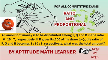 An amount of money is to be distributed among P, Q and R in the ratio 6:19:7, respectively. If R....