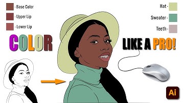 COLOR Your Lineart Like a PRO [Step-by-Step] | Adobe Illustrator Beginners Tutorial